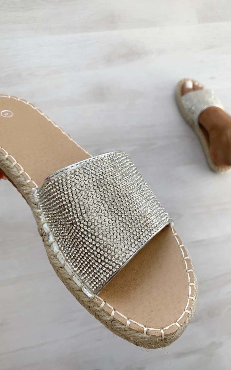 Shannon Diamante Slip On Sandals Thumbnail Shannon Diamante Slip On Sandals Thumbnail