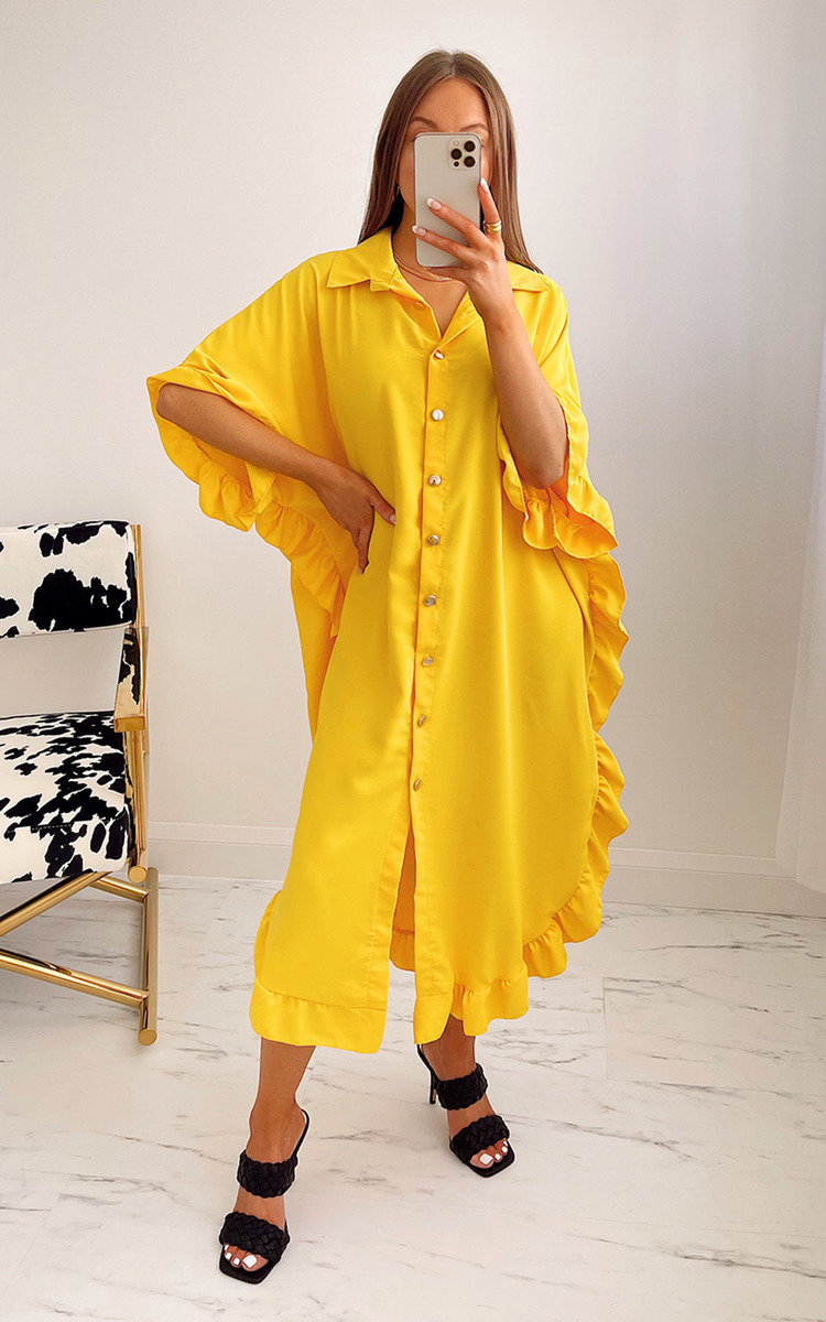 Shaya Ruffled Maxi Shirt Dress Thumbnail Shaya Ruffled Maxi Shirt Dress Thumbnail