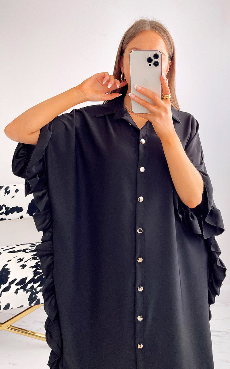 Shaya Ruffled Maxi Shirt Dress Thumbnail Shaya Ruffled Maxi Shirt Dress Thumbnail