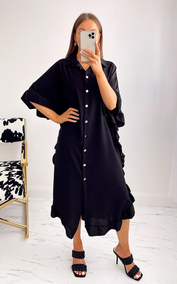 Shaya Ruffled Maxi Shirt Dress Thumbnail Shaya Ruffled Maxi Shirt Dress Thumbnail