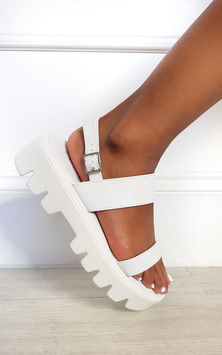 White Strappy High Heel Sandals | White strappy high heels, White platform sandals, Platform 