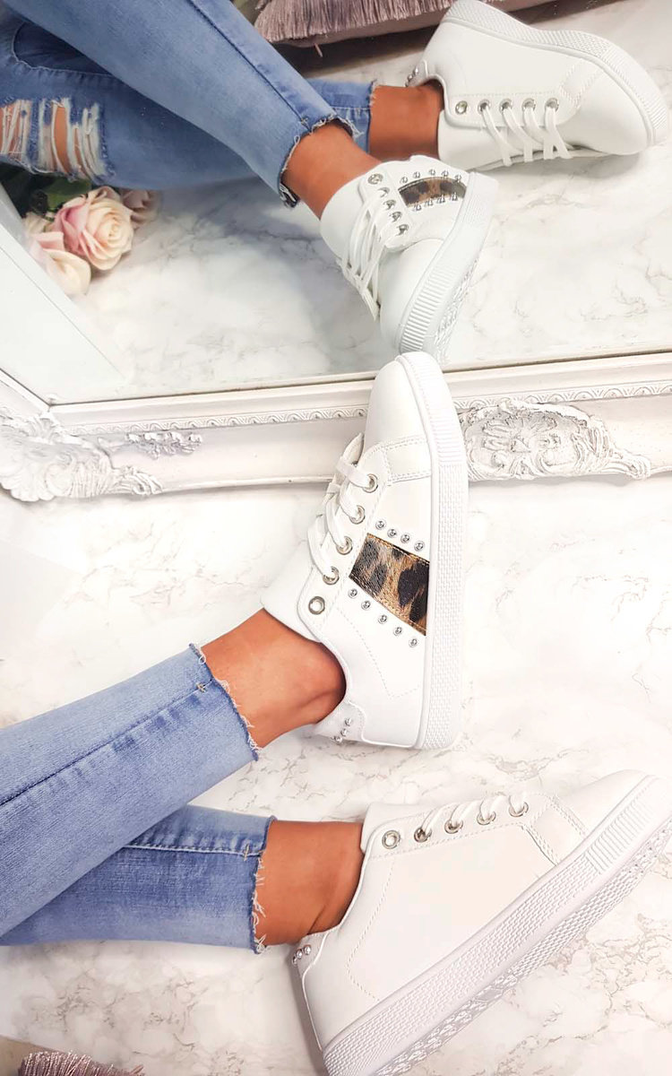 Simone Leopard Stripe Trainers Thumbnail Simone Leopard Stripe Trainers Thumbnail