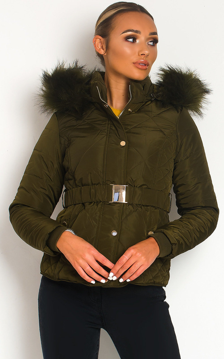 Simone Padded Faux Fur Hood Puffer Jacket Thumbnail