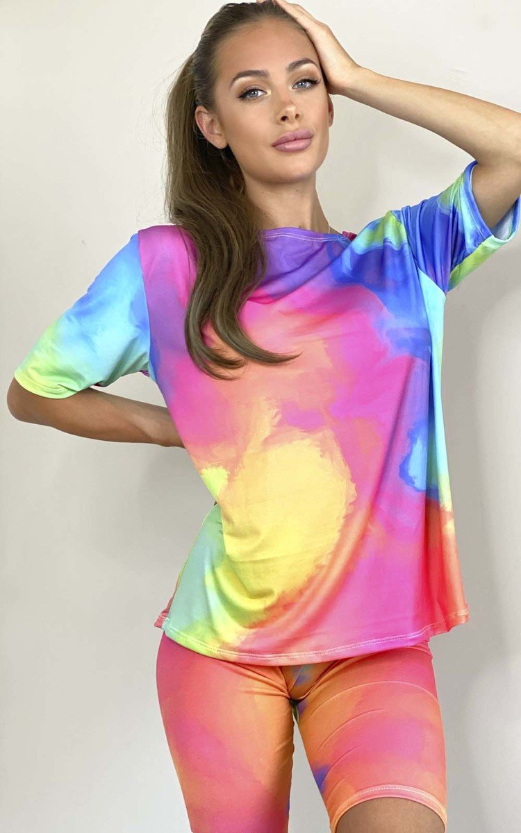 Soph Tie Dye Cycle Shorts & Top Co-ord Soph Tie Dye Cycle Shorts & Top Co-ord