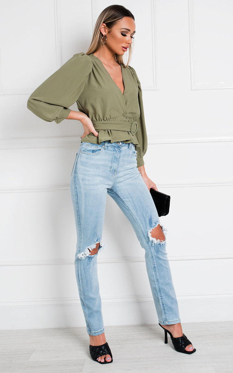 Stace Distressed Straight Leg Jeans Thumbnail Stace Distressed Straight Leg Jeans Thumbnail