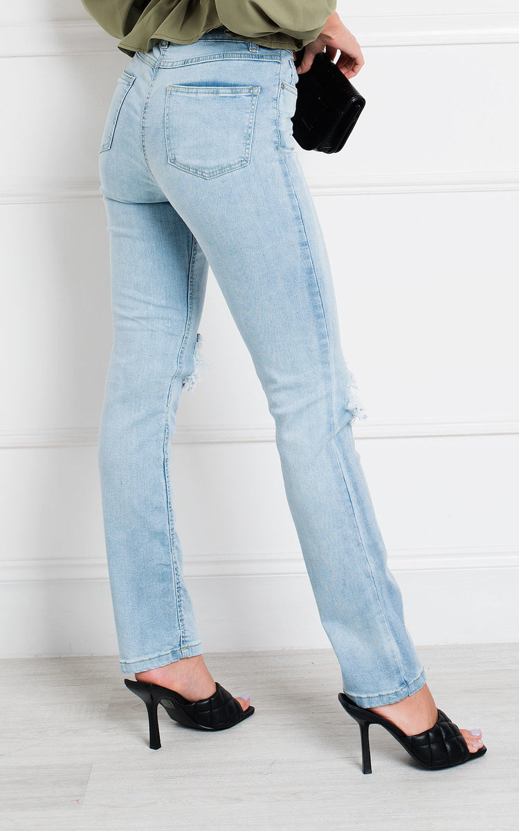 Stace Distressed Straight Leg Jeans Thumbnail