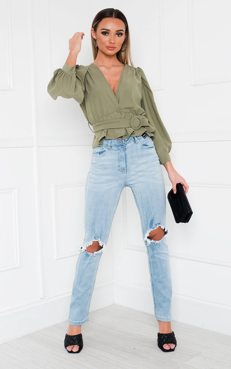 Stace Distressed Straight Leg Jeans Thumbnail Stace Distressed Straight Leg Jeans Thumbnail