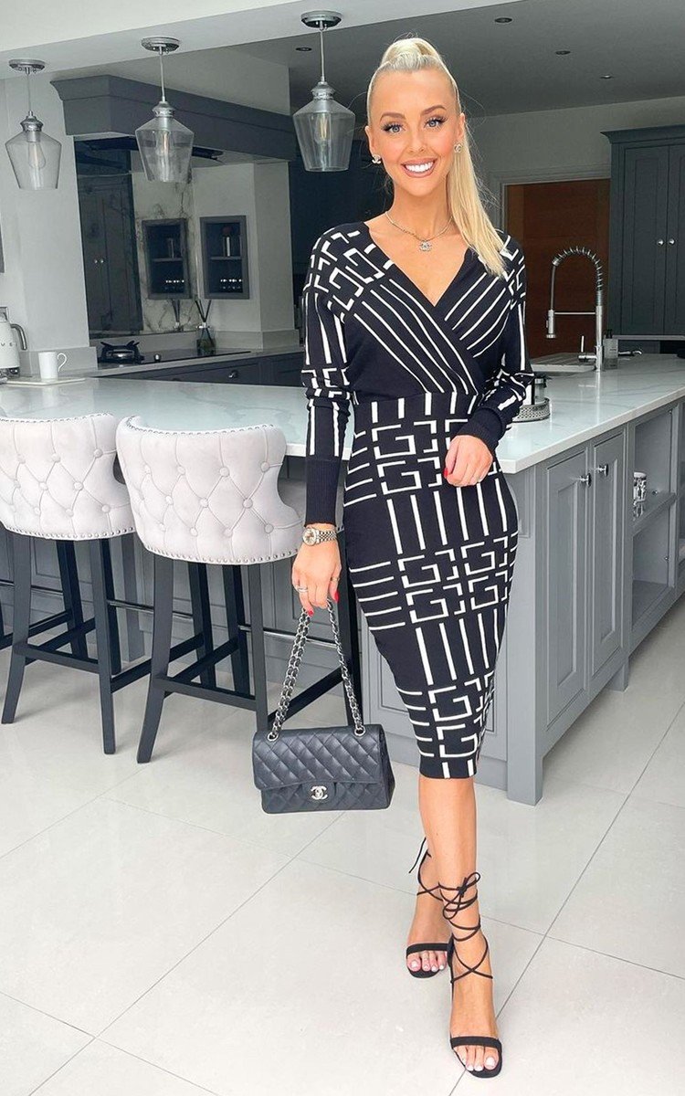 Stacey Midi Dress with Geometric Print Stacey Midi Dress with Geometric Print