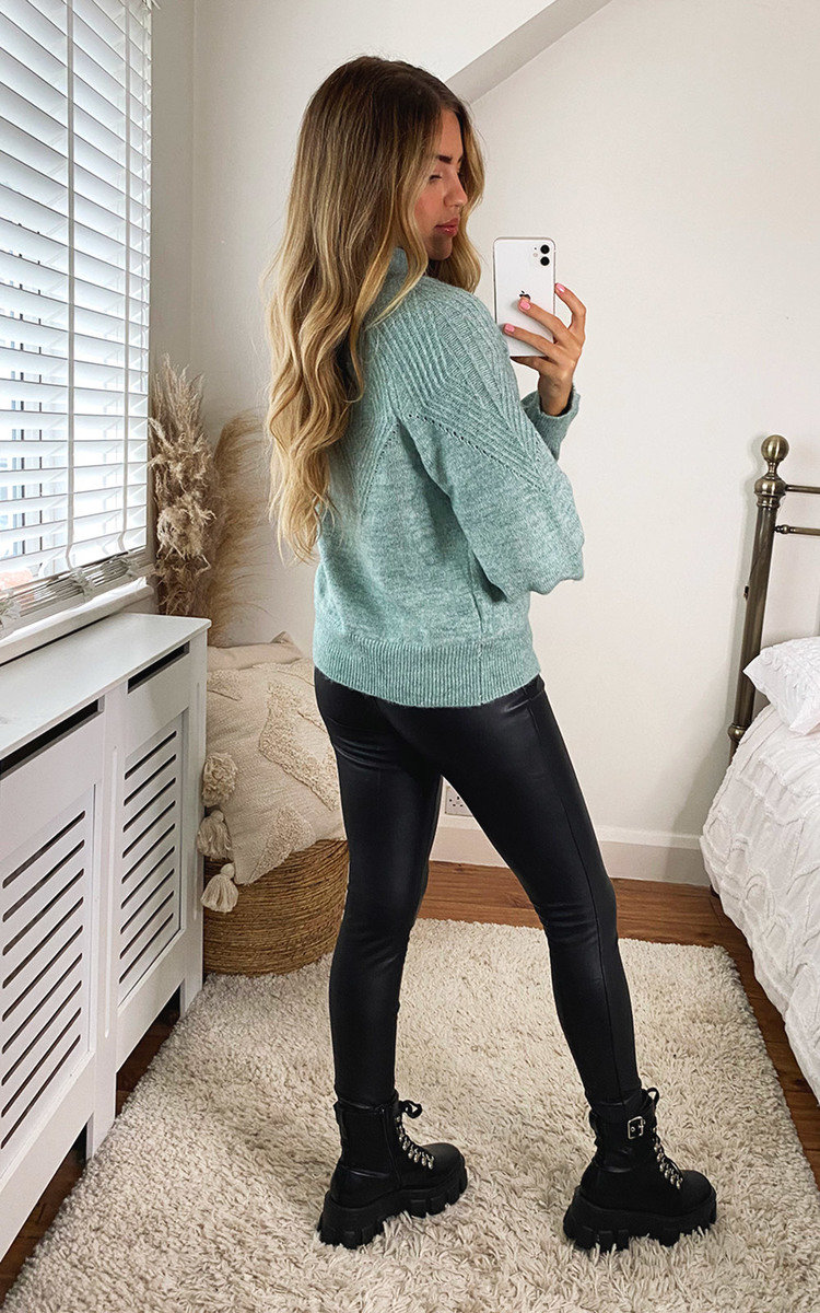 Stassy High Neck Oversized Sleeve Knitted Jumper Thumbnail Stassy High Neck Oversized Sleeve Knitted Jumper Thumbnail