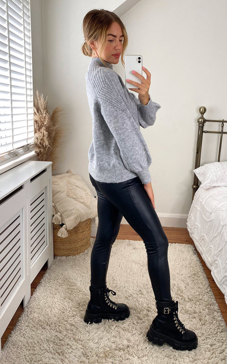 Stassy High Neck Oversized Sleeve Knitted Jumper Thumbnail Stassy High Neck Oversized Sleeve Knitted Jumper Thumbnail
