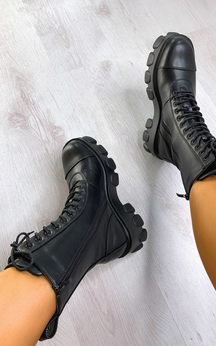 Steffi Mega Chunky Lace Up Boots Thumbnail