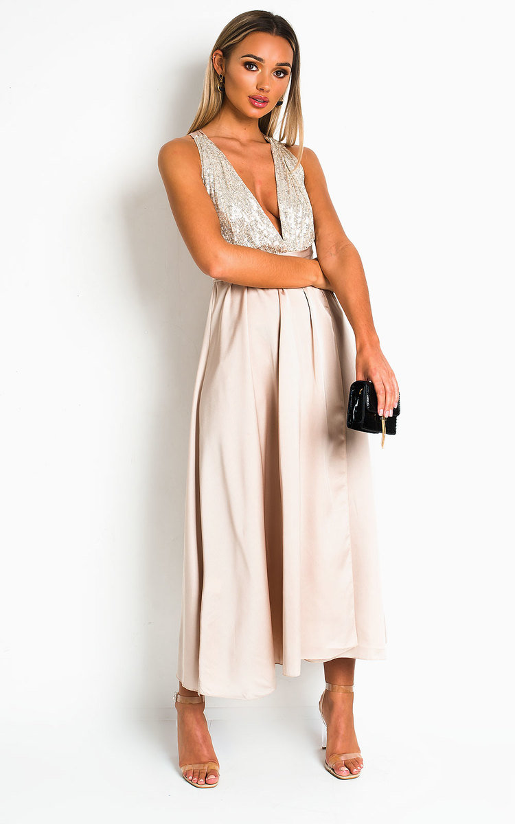 Stephanie Backless Sequin Midi Dress Thumbnail Stephanie Backless Sequin Midi Dress Thumbnail