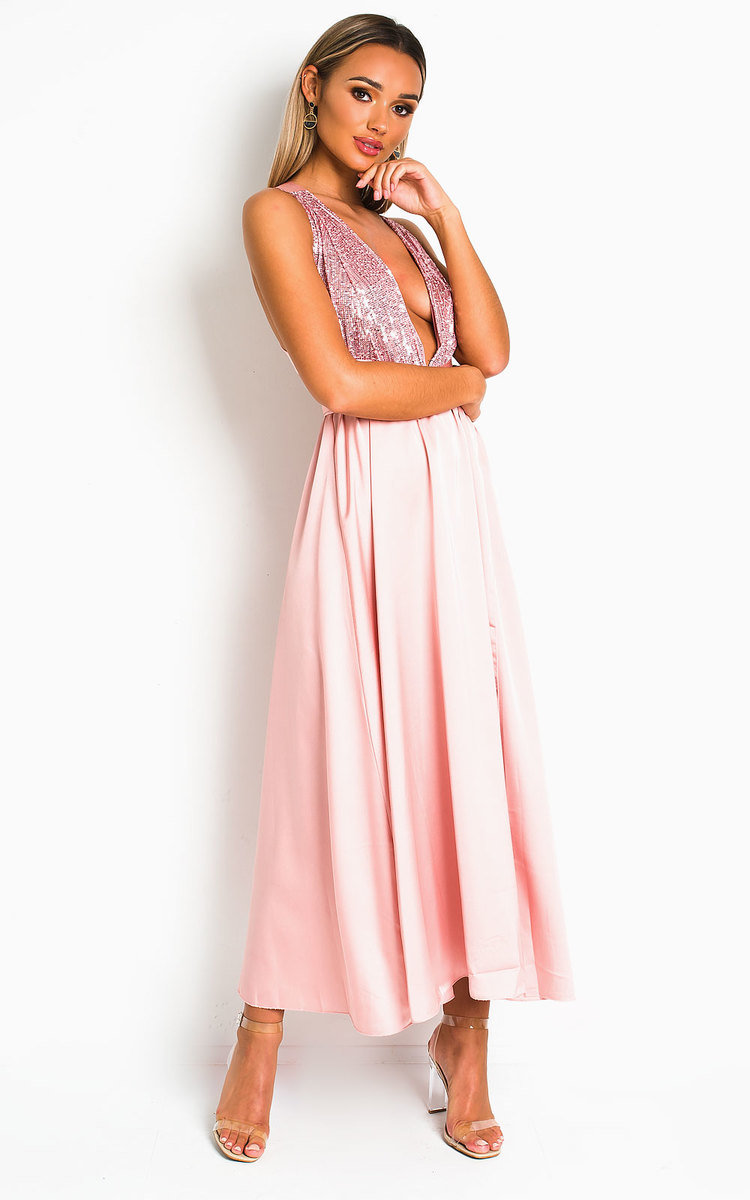 Stephanie Backless Sequin Midi Dress Thumbnail Stephanie Backless Sequin Midi Dress Thumbnail