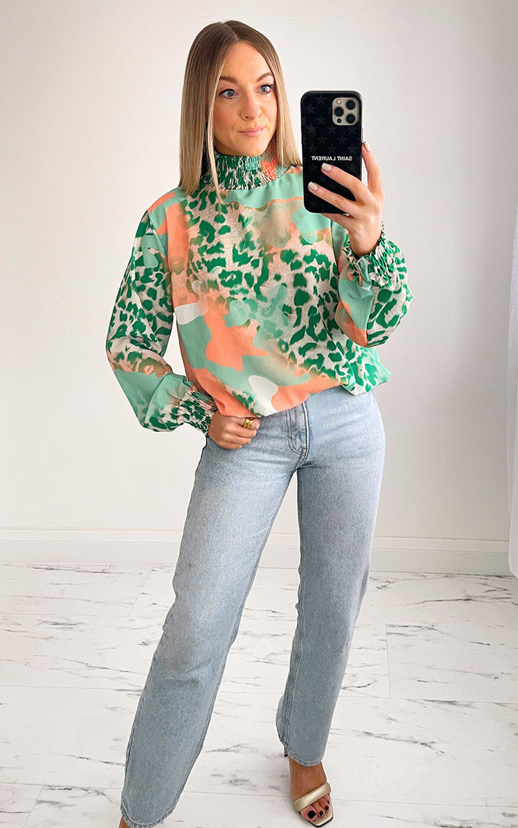 Sydney High Neck Printed Blouse Thumbnail Sydney High Neck Printed Blouse Thumbnail