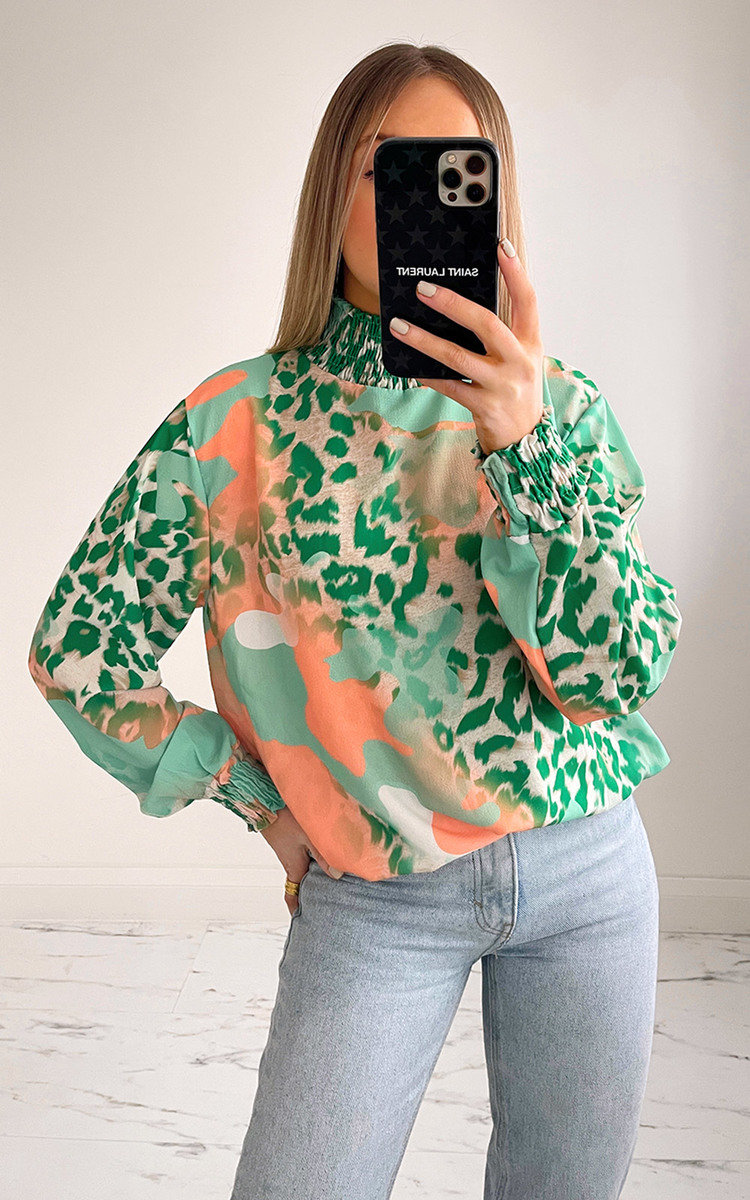 Sydney High Neck Printed Blouse