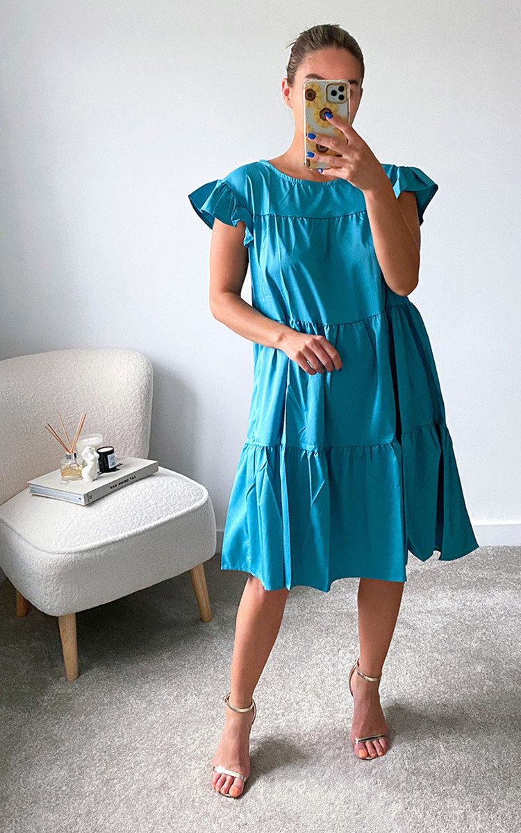 Tabitha Tiered Ruffle Sleeve Dress Thumbnail