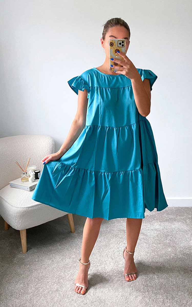 Tabitha Tiered Ruffle Sleeve Dress Thumbnail