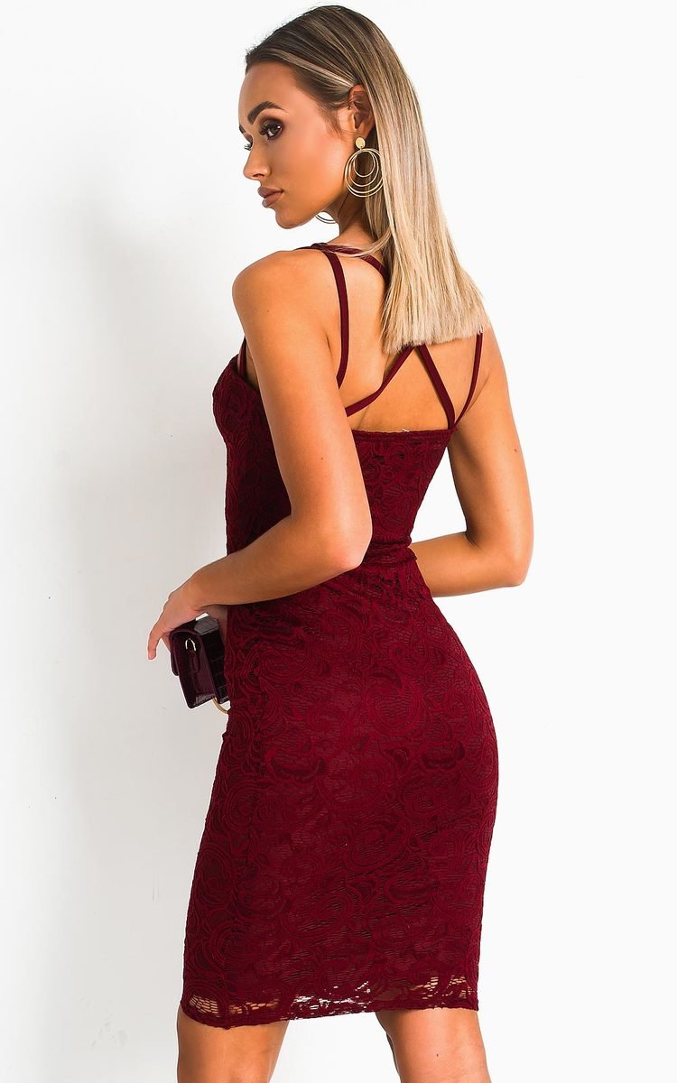 Tanya Bodycon Lace Midi Dress Thumbnail