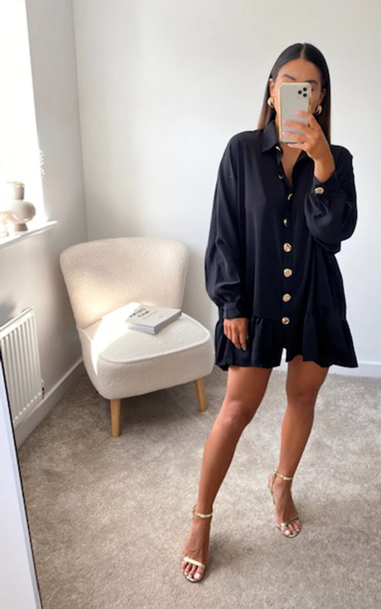 Tanya Oversized Frill Shirt Dress Thumbnail