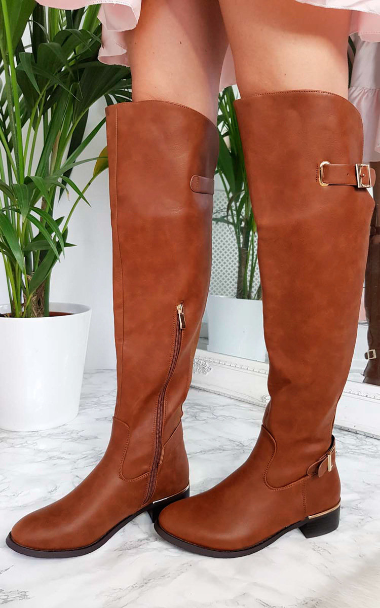 Tasha Buckle Knee High Boots