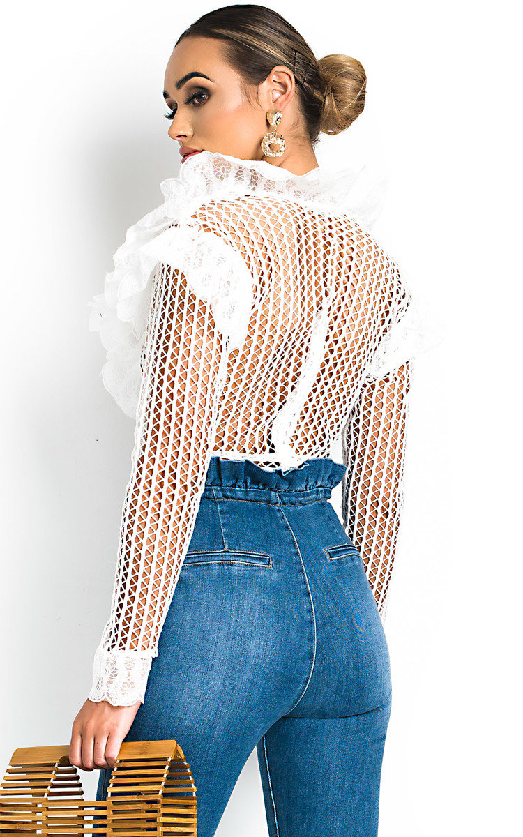 Taylor Crochet Frill Long Sleeved Top Taylor Crochet Frill Long Sleeved Top