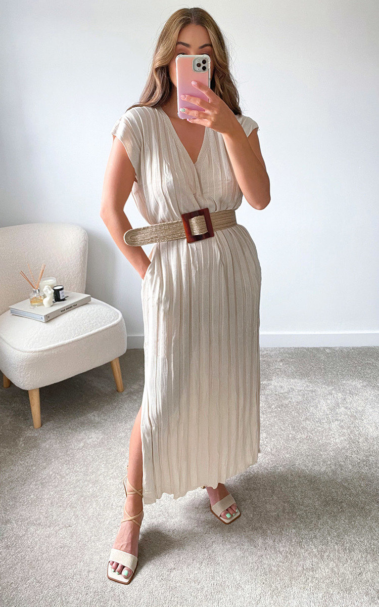 Teddie V Neck Midi Dress Thumbnail Teddie V Neck Midi Dress Thumbnail
