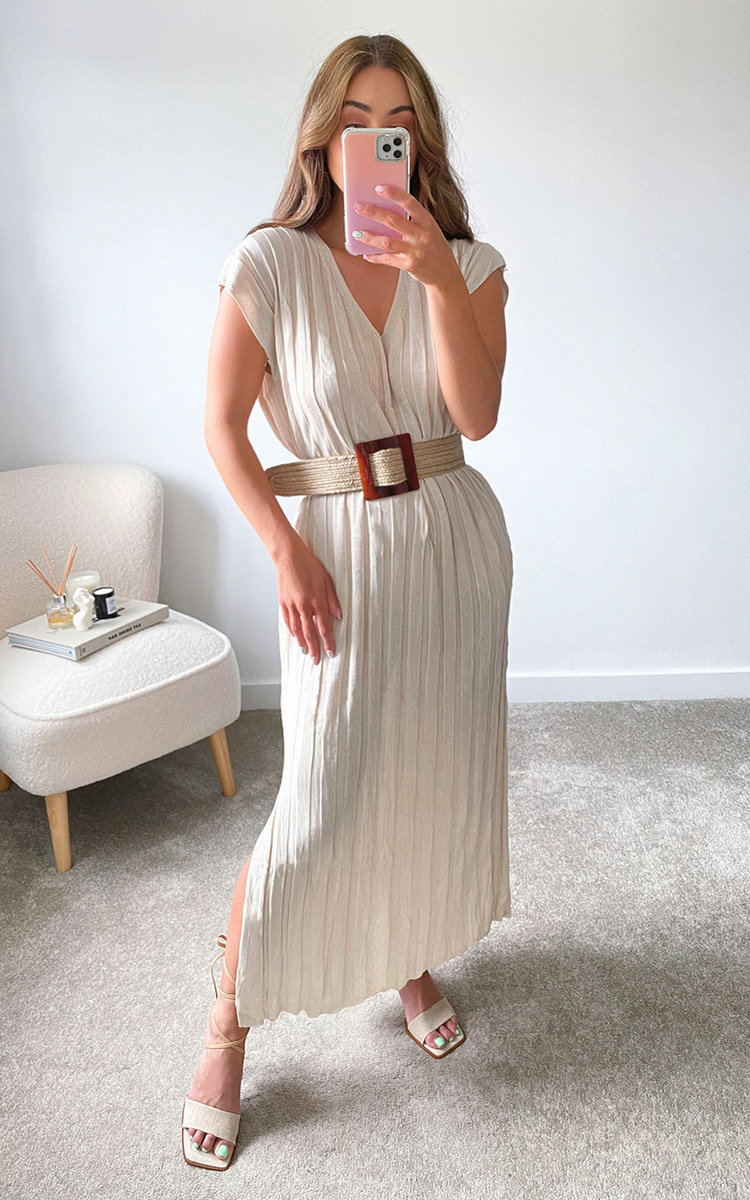 Teddie V Neck Midi Dress Thumbnail