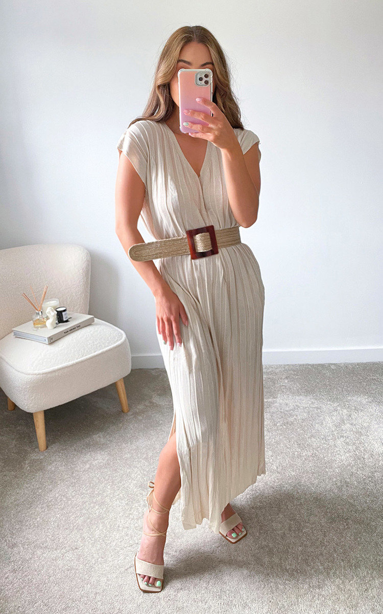 Teddie V Neck Midi Dress