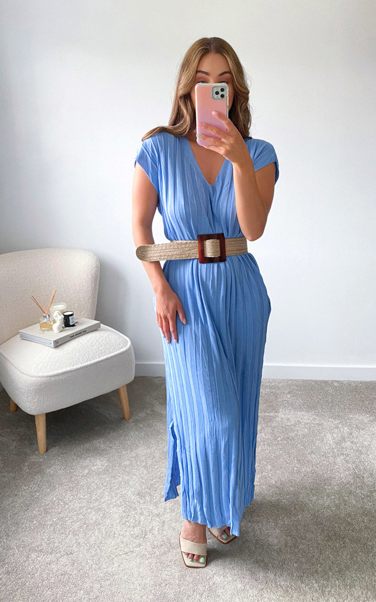 Teddie V Neck Midi Dress Thumbnail