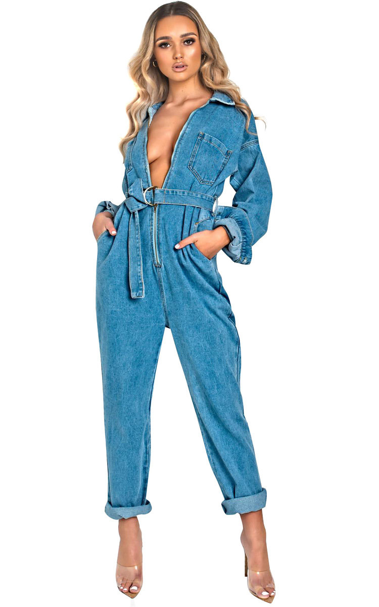 Ikrush Womens Teegan Denim Jumpsuit Ikrush Womens Teegan Denim Jumpsuit
