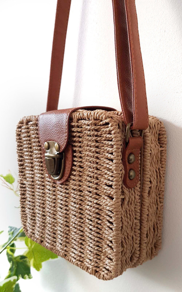 Teo Straw Box Handbag Teo Straw Box Handbag
