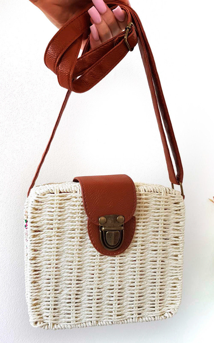 Teo Straw Box Handbag Teo Straw Box Handbag