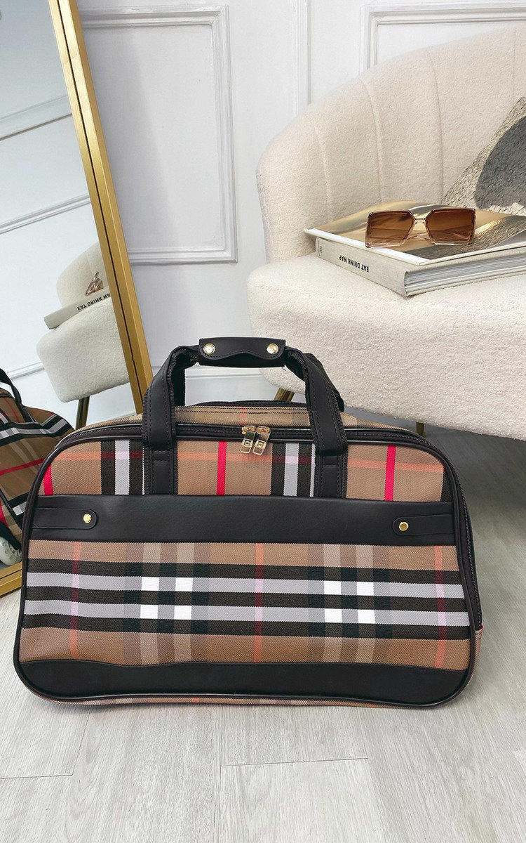 Thea Checked Print Travel Large Trolley Bag