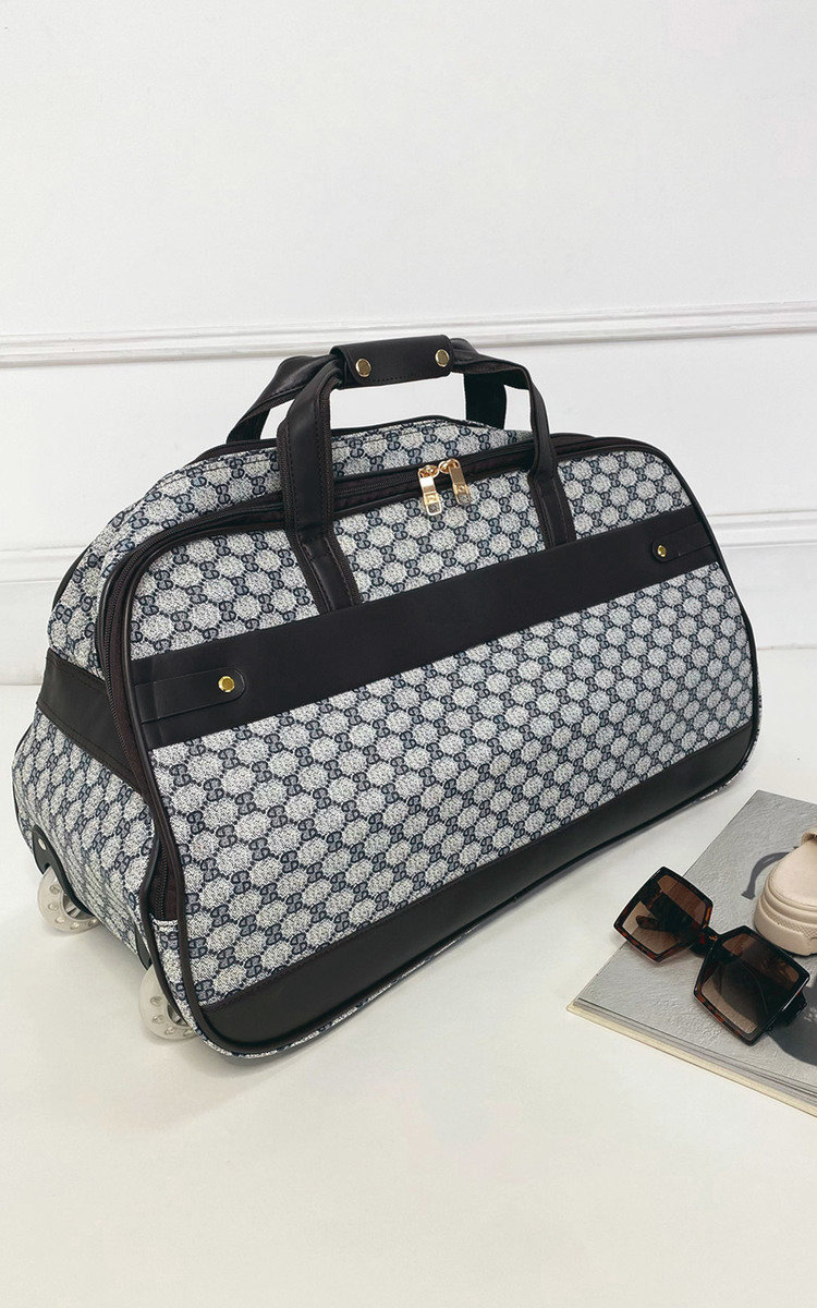 Thea Checked Print Travel Large Trolley Bag Thumbnail Thea Checked Print Travel Large Trolley Bag Thumbnail