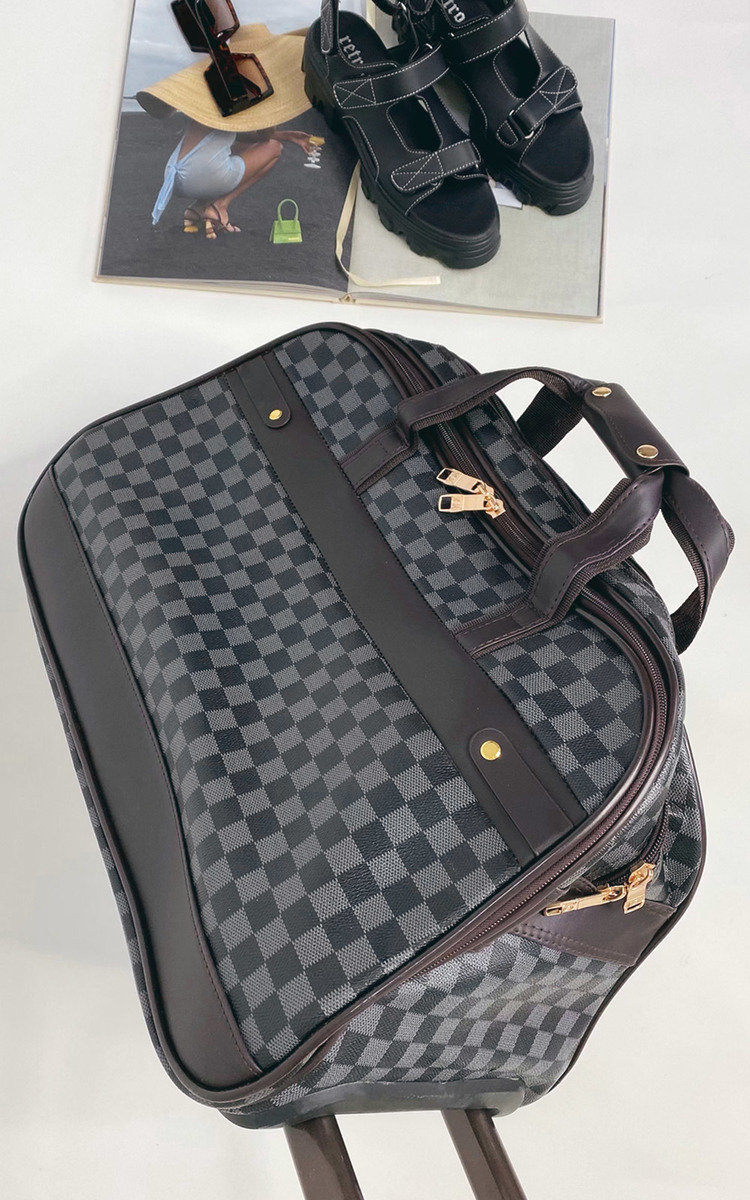 Thea Checked Print Travel Large Trolley Bag Thumbnail Thea Checked Print Travel Large Trolley Bag Thumbnail