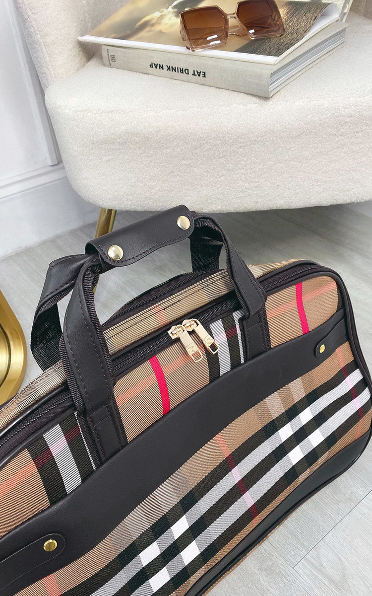 Thea Checked Print Travel Large Trolley Bag Thumbnail Thea Checked Print Travel Large Trolley Bag Thumbnail