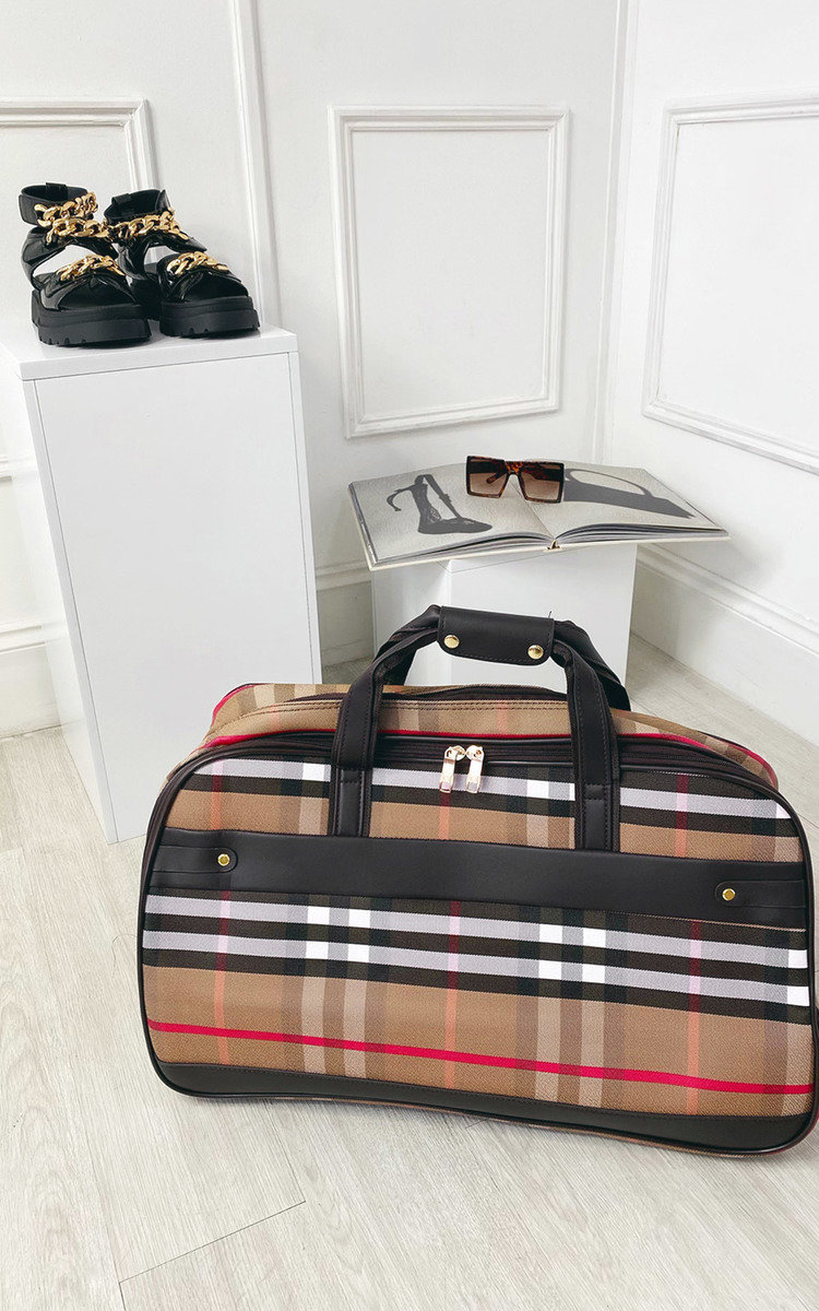 Thea Checked Print Travel Trolley Medium Bag Thumbnail Thea Checked Print Travel Trolley Medium Bag Thumbnail