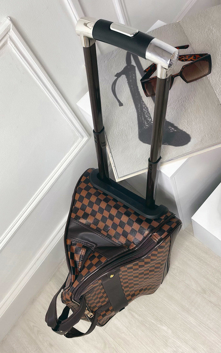 Thea Checked Print Travel Trolley Medium Bag Thumbnail Thea Checked Print Travel Trolley Medium Bag Thumbnail