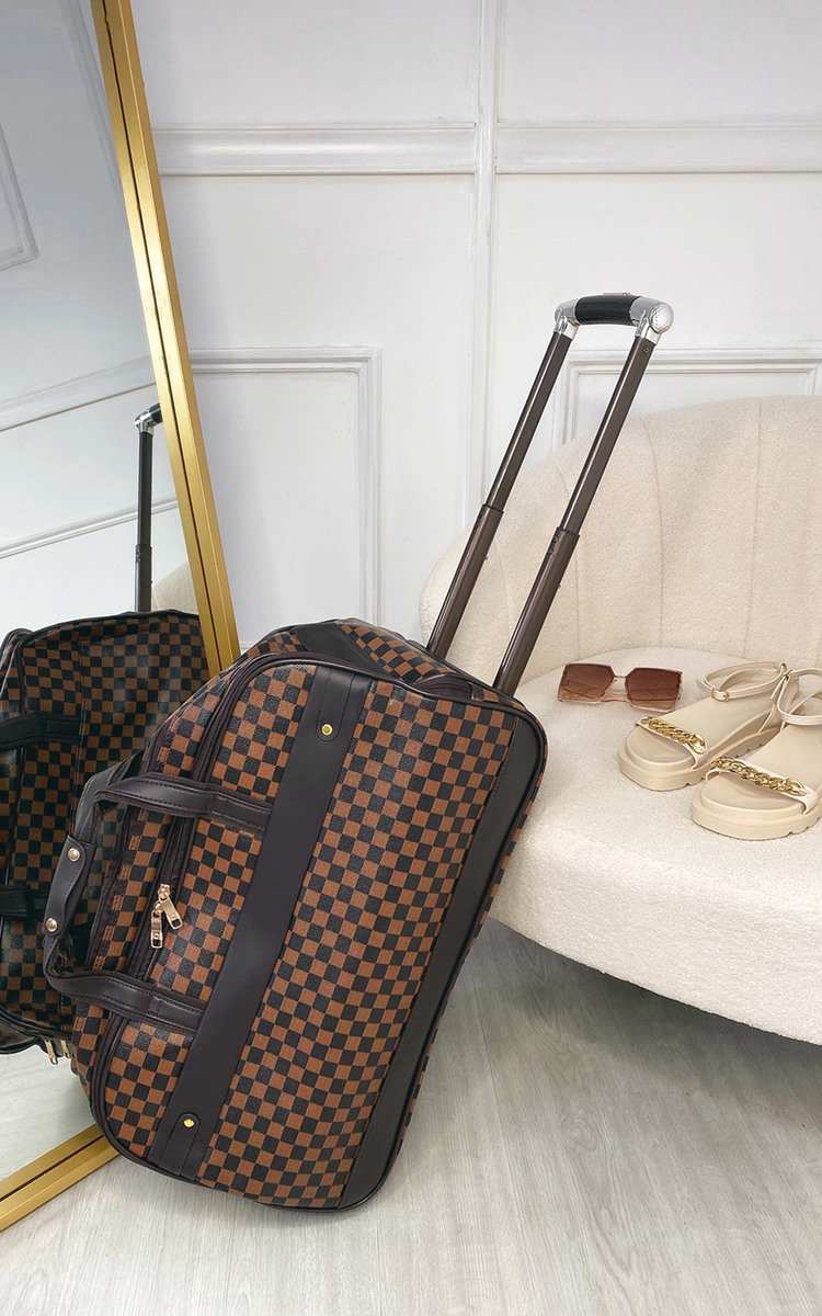 Thea Checked Print Travel Trolley Medium Bag Thumbnail Thea Checked Print Travel Trolley Medium Bag Thumbnail