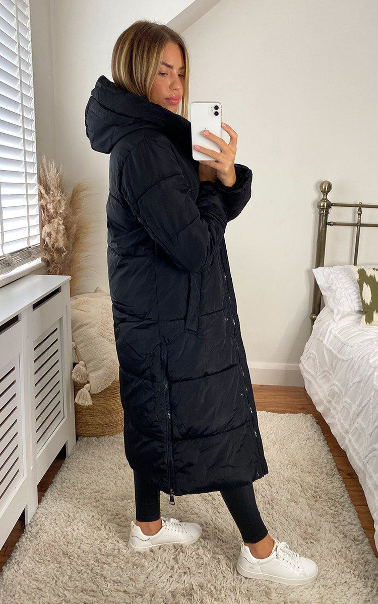 Tia Longline Hooded Puffer Jacket Thumbnail