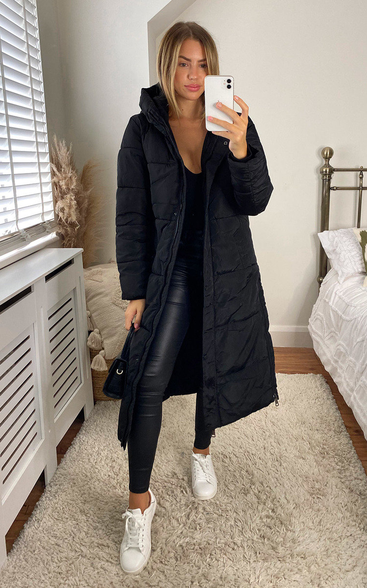 Tia Longline Hooded Puffer Jacket Thumbnail