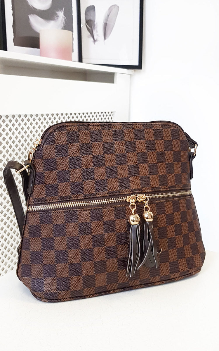 Tia Tassel Checked Shoulder Bag Thumbnail Tia Tassel Checked Shoulder Bag Thumbnail
