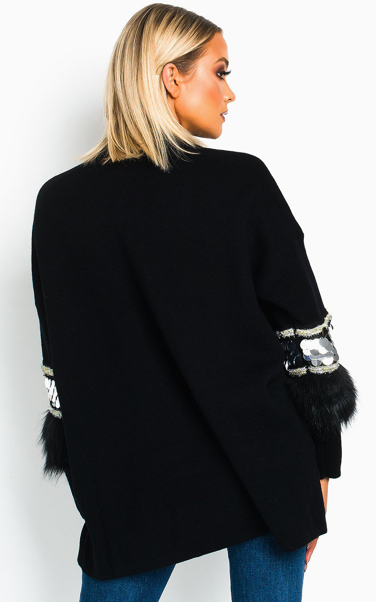 Tina Faux Fur Sequin Emebllished Jumper Thumbnail Tina Faux Fur Sequin Emebllished Jumper Thumbnail