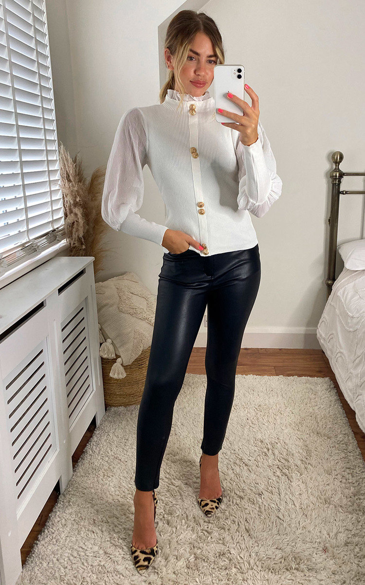 Tina High Neck Double Button Down Jumper Thumbnail Tina High Neck Double Button Down Jumper Thumbnail