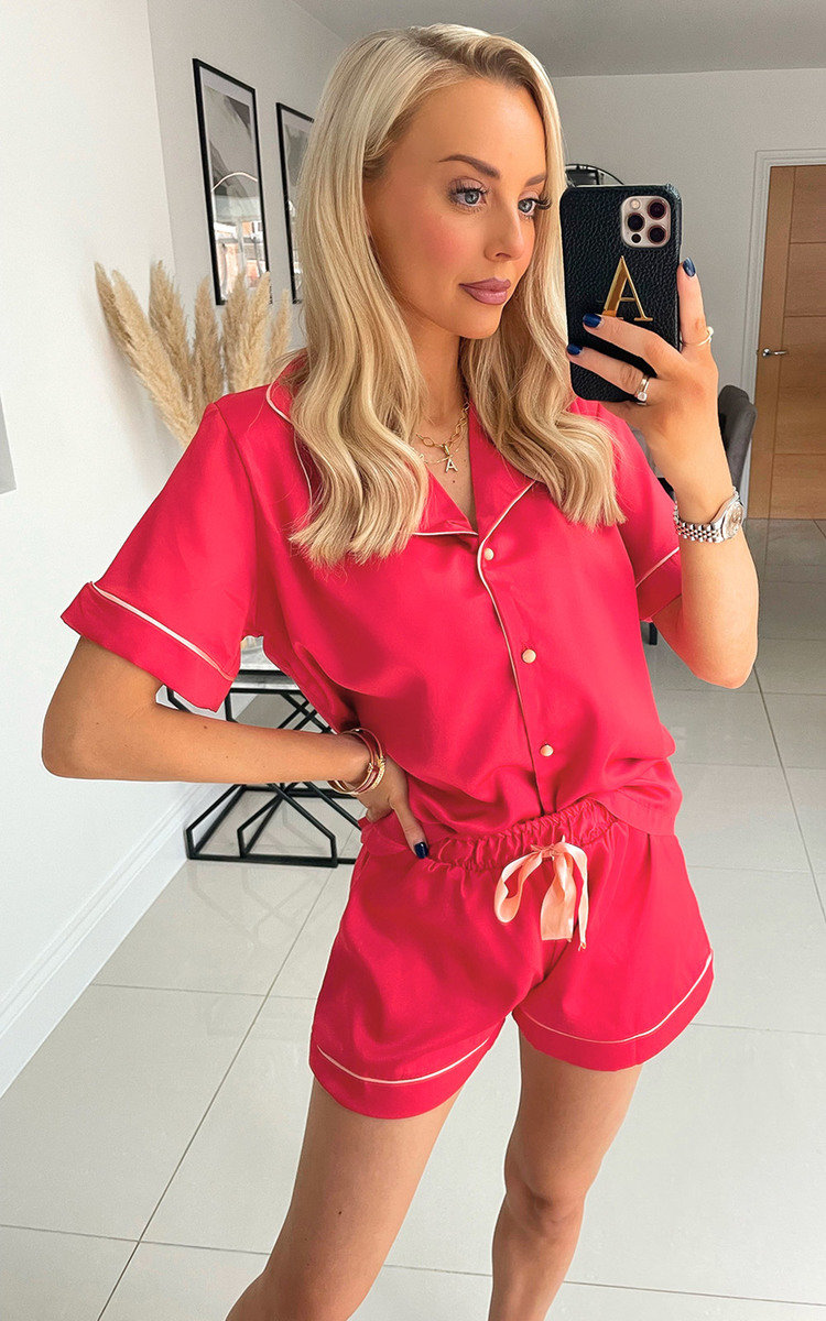 Tina Short Shirt Satin Pyjamas Tina Short Shirt Satin Pyjamas