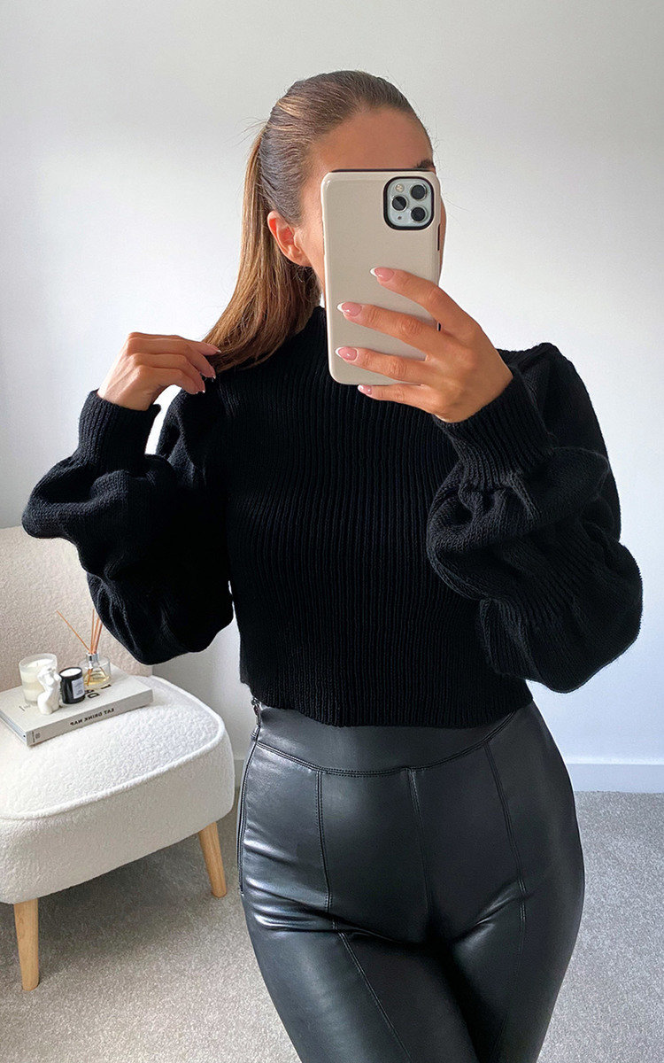 Tix Puff Sleeve High Neck Jumper Thumbnail Tix Puff Sleeve High Neck Jumper Thumbnail
