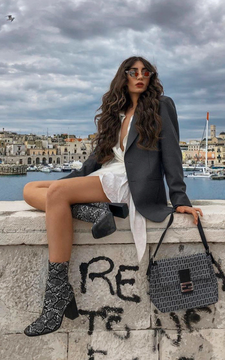 snake ankle boots outfit