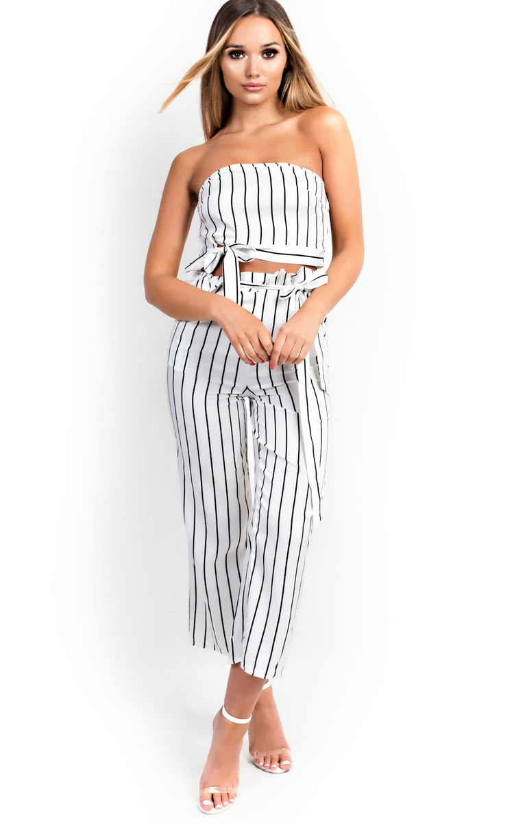 Trudy Stripe Wide Leg Culotte Co-ord Thumbnail Trudy Stripe Wide Leg Culotte Co-ord Thumbnail