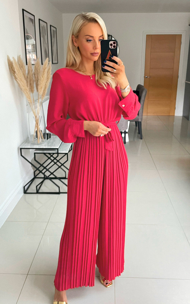 Twiggy Wide Leg Pleated Jumpsuit