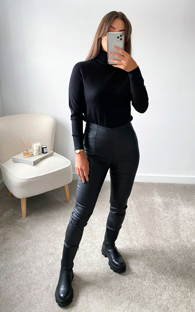 Una Faux Leather Trousers